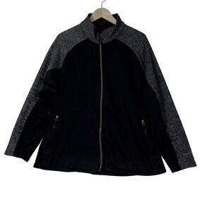 Storm Creek Womens Black Heather Full Zip Jacket Performance Activewear 3XL